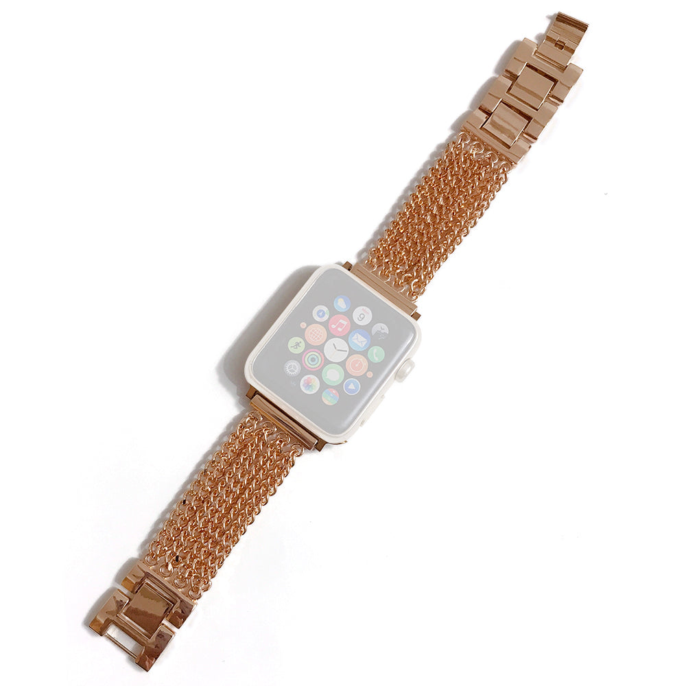 For Apple Watch Ultra 2 49mm Series 9 45mm SE (2023) 44mm Ultra 49mm 8 7 45mm 6 5 4 SE (2022) SE 44mm 3 2 1 42mm Multiple Chains Stainless Steel Watch Band Replacement Hollow-out Wrist Strap For Apple Watch Ultra 2 49mm Series 9 45mm SE (2023) 44mm Ultra 49mm 8 7 45mm 6 5 4 SE (2022) SE 44mm 3 2 1 42mm Multiple Chains Stainless Steel Watch Band Replacement Hollow-out Wrist Strap
